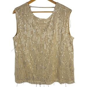 Gold Sequin Sleeveless Top XL​​​​